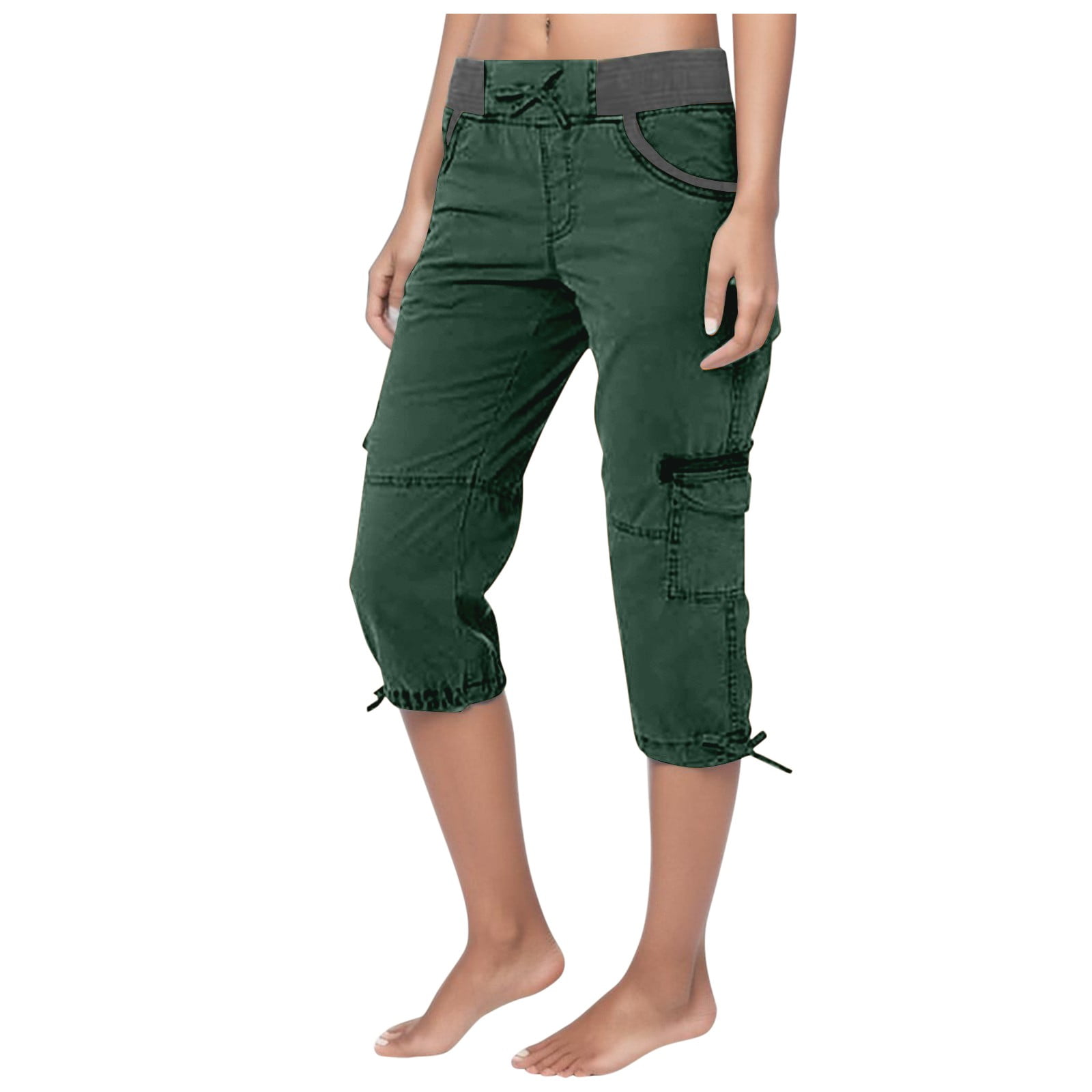 BAODANN Summer Women Pocket Trousers Outdoor Casual Sports Cropped ...