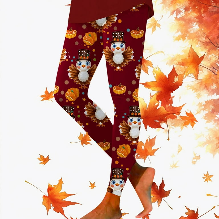 BAODANN Thanksgiving Turkey Print Comfortable Breathable Leggings
