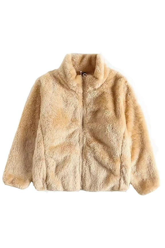 Toddler Kids Baby Girls Boys Solid Wool Coat Jacket Outerwear Zipper Warm Thick Ballerina Coat Heavy Winter Jacket Girls 4t Girl Jacket Jackets Winter for Kids Girl Kids Girl Jacket Coat