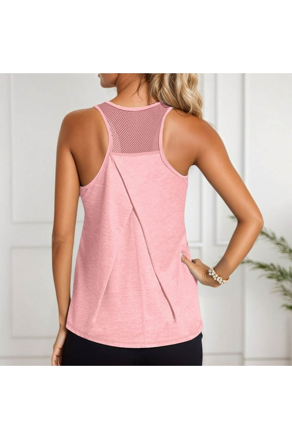 Tops Racerback Yoga Shirts Tank Mesh Workout Clothes Women's Blouse Athletic Women Fitness Tops for Women Womens Running Tops 2000s Crop Top and Top Women Active Tops for Women Loose Dressy