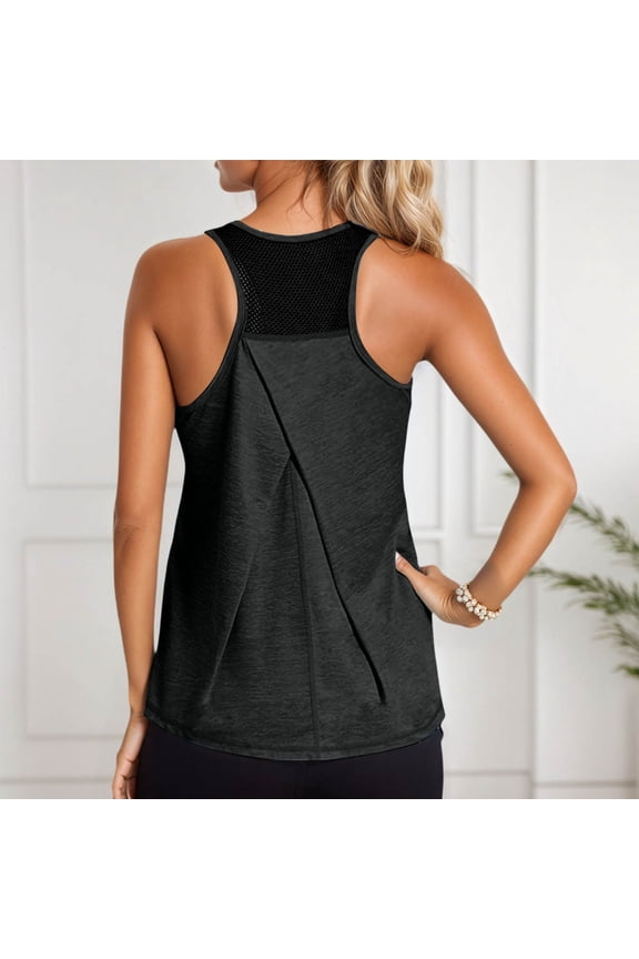 Tops Racerback Yoga Shirts Tank Mesh Workout Clothes Women's Blouse Athletic Women Fitness Tops for Women Womens Running Tops 2000s Crop Top and Top Women Active Tops for Women Loose Dressy