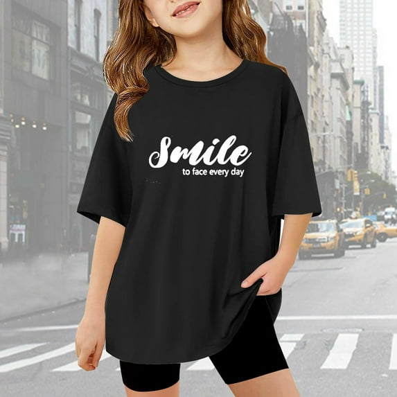 BAODANN Trendy Girls Tops And Tees For Outdoor And Indoor Activities For Ages 3 14 Comfortable T Shirt Style For Spring And Summer Ting Tops for Teen Girls Girls Volleyball Shirts Toddler Winter