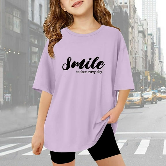 BAODANN Trendy Girls Tops And Tees For Outdoor And Indoor Activities For Ages 3 14 Comfortable T Shirt Style For Spring And Summer Ting Tops for Teen Girls Girls Volleyball Shirts Toddler Winter