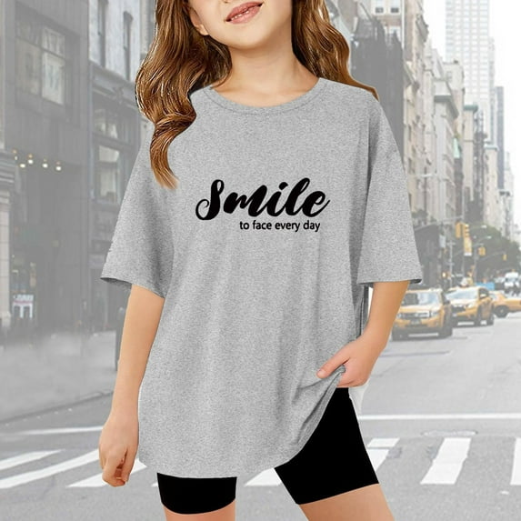 BAODANN Trendy Girls Tops And Tees For Outdoor And Indoor Activities For Ages 3 14 Comfortable T Shirt Style For Spring And Summer Ting Tops for Teen Girls Girls Volleyball Shirts Toddler Winter