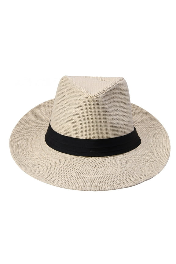 Unisex Fashion Solid Color British Sun Hat Wide Brim Straw Hat Adult Jazz Straw Hat Jazz Hat Hats for Running Men Cap Mesh Cool Hat Low Profile Hats for Men Stylist Hats Camping Baseball Cap