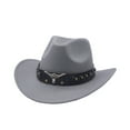 thumbnail image 1 of BAODANN Western Denim Curved Top Hat Woolen Big Brimmed Hat Autumn And Winter Style British Jazz Hat Cow Print Cowboy Hat Light Hat Fitted Waving Hat Daily Wire Hat Beach Hat Men Small, 1 of 2