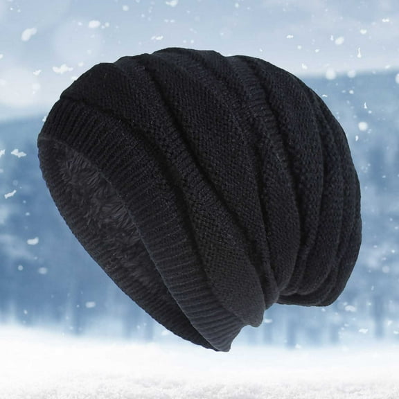 BAODANN Winter Hat Warm Knit Hats Soft Thick Cute Knitted Cap For Cold Weather Ladies Summer Men Plain Sock Fuzzy Sock