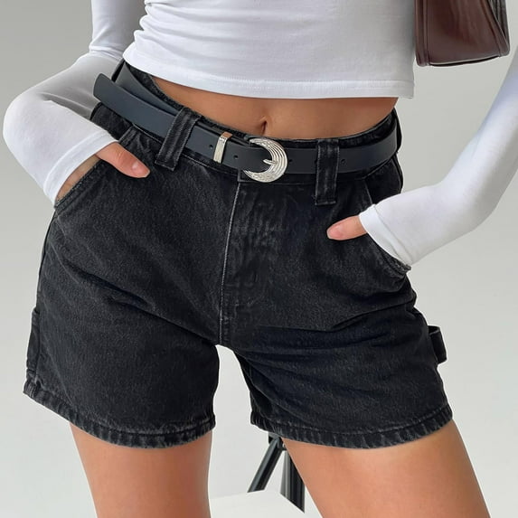 BAODANN Women Jean Shorts High Waisted Carpenter Denim Shorts with Pockets Trendy Fashion Summer Shorts Womens Short Pants Casual plus Size Business Casual Pants for Women Pant Suits for Women