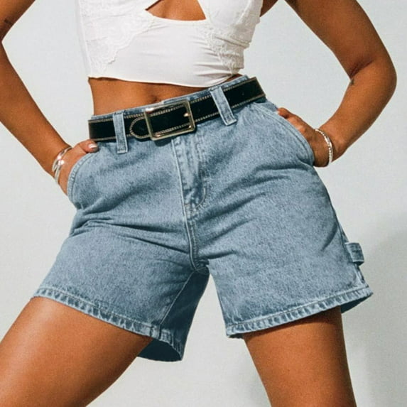 BAODANN Women Jean Shorts High Waisted Carpenter Denim Shorts with Pockets Trendy Fashion Summer Shorts Womens Short Pants Casual plus Size Business Casual Pants for Women Pant Suits for Women