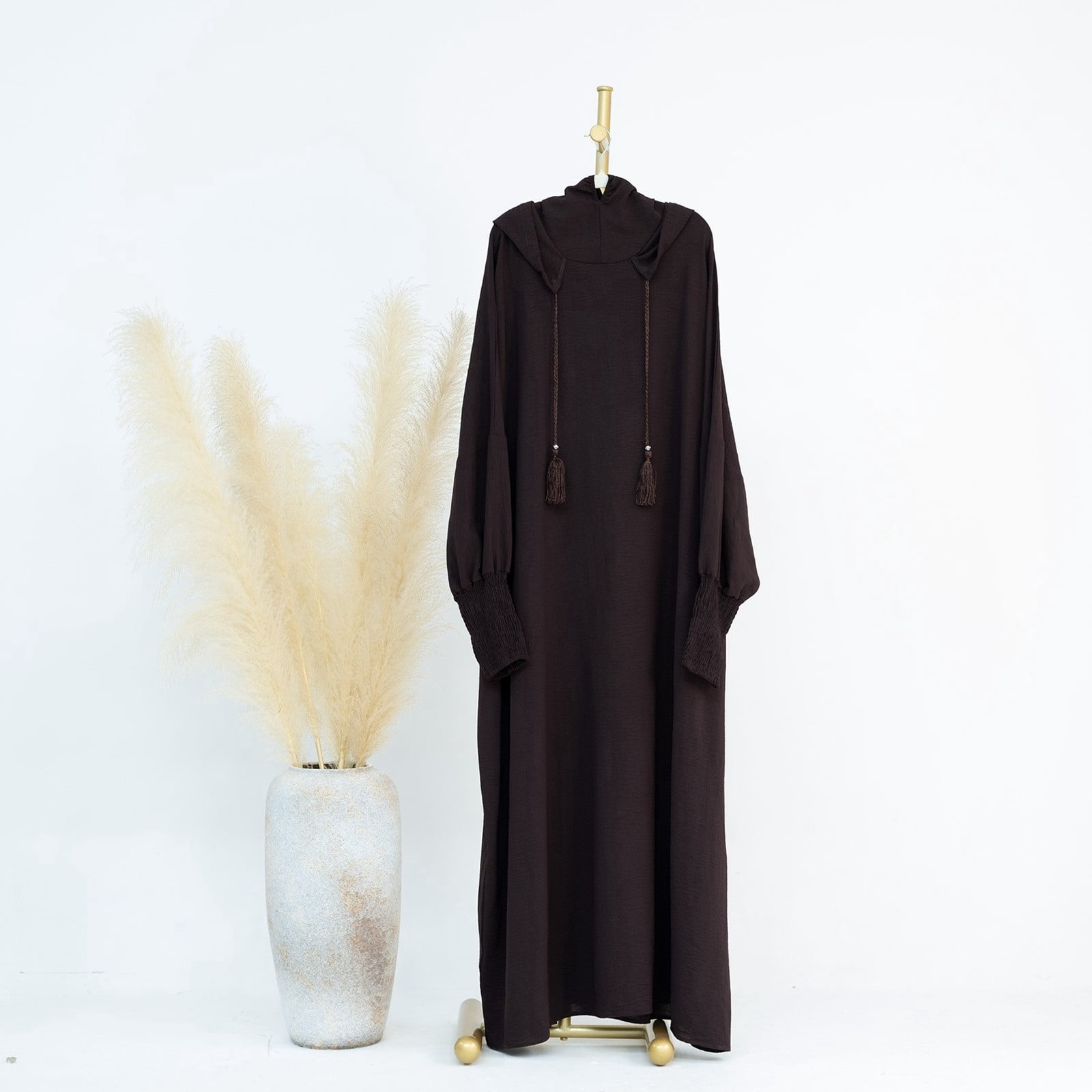 Middle Robe BAODANN Women Middle Solid Color Tassel Hooded Robe Dress My Scene ...