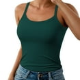 thumbnail image 1 of BAODANN Women Spaghetti Strap Neck Ribbed Tank Tops Slim Fitted Camisole Basic Sleeveless Layering Shirts Strap Top Women Belly Tops for Women Athletic Spandex Tops Women A Tops Olive, 1 of 5
