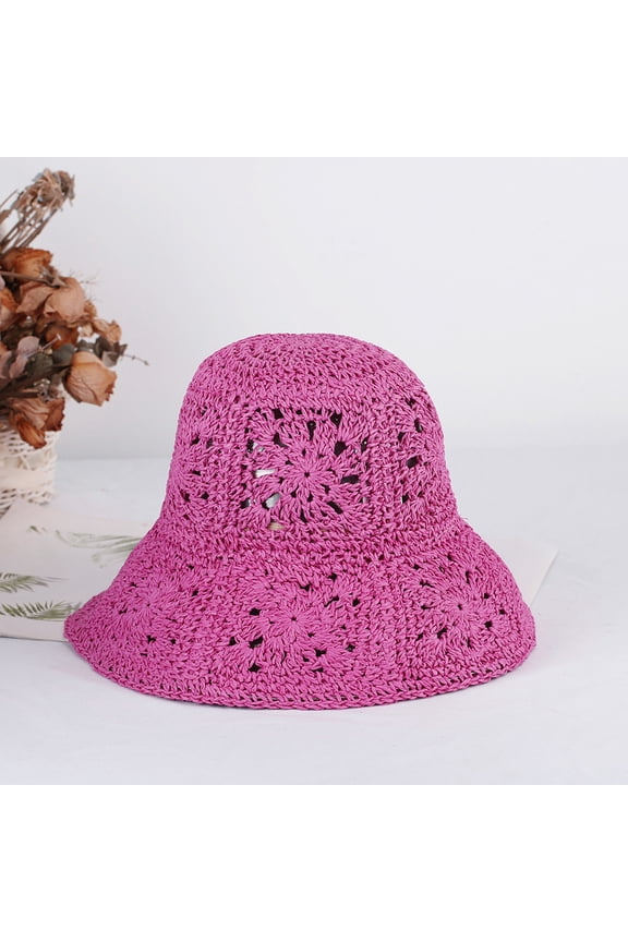 Women Straw Sun Hat Floral Woven Crochet Bucket Hat Accessories Beach Hat Hand Woven Boho Foldable Cap Slouch Hat Men 62 Black Women's Bucket Hat Bucket Hat Summer Pocket Headband Ladies