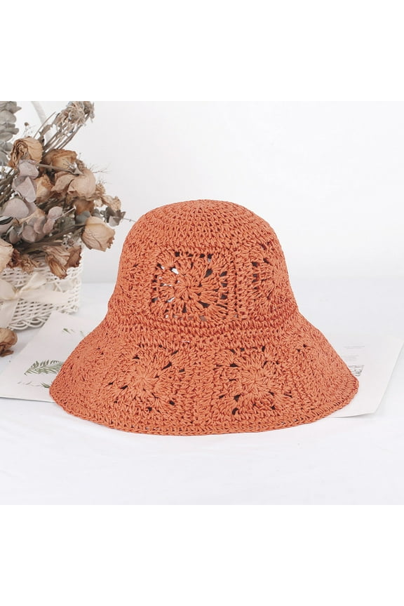 Women Straw Sun Hat Floral Woven Crochet Bucket Hat Accessories Beach Hat Hand Woven Boho Foldable Cap Slouch Hat Men 62 Black Women's Bucket Hat Bucket Hat Summer Pocket Headband Ladies