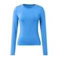 thumbnail image 1 of BAODANN Women's Casual Long Sleeve T Shirt Solid Color Slim Fit Base Top Layering Long Sleeve Shirts for Women Womens Long Sleeve Compression Shirt Long Sleeve Summer Shirt Long Sleeves Women Shirt, 1 of 3