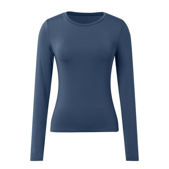 BAODANN Women's Casual Long Sleeve T Shirt Solid Color Slim Fit Base Top Layering Long Sleeve Shirts for Women Womens Long Sleeve Compression Shirt Long Sleeve Summer Shirt Long Sleeves Women Shirt