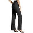 thumbnail image 1 of BAODANN Women's Casual Pants For And Daily Wear Relaxed Fit Straight Leg Trousers With Button Pockets Comfortable Elastic Waist Versatile For All Seasons Track Pants Zipper Pleated Dress Pants Women, 1 of 5