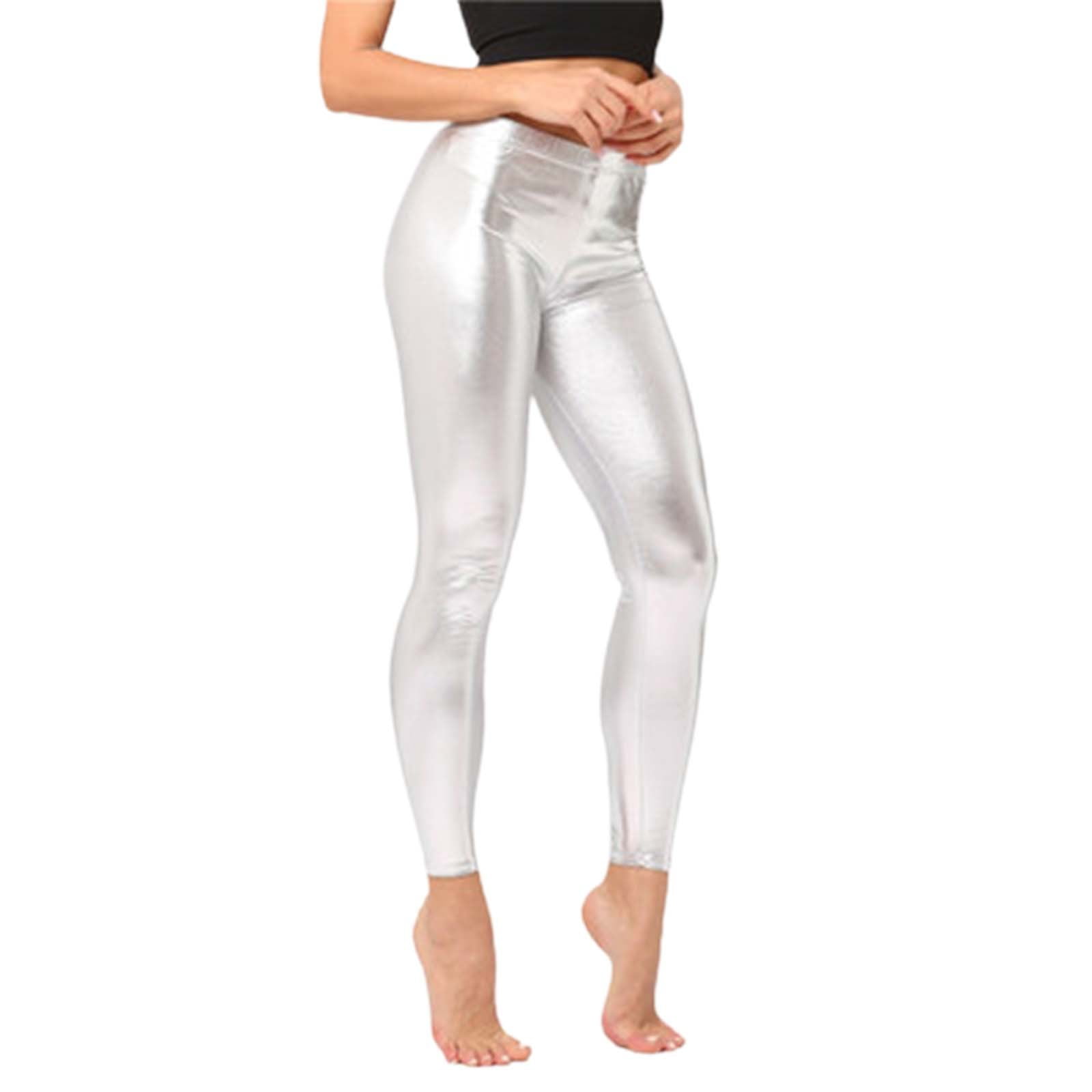Bunte Glanz-Leggings Für Damen - Metallic Kunstleder Skinny Fit In 9/10 Länge