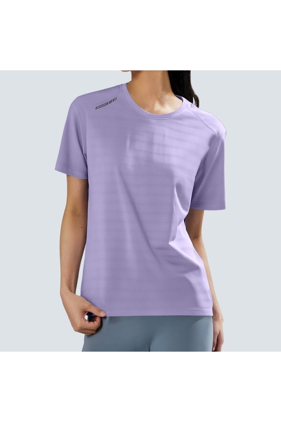 Women’s Ice Silk T Shirt for Sports Casual Wear Running and Fitness Breathable Short Sleeve Outdoor Top Womens Short Sleeve T Shirt Stretch Tee Women Summer Shirts Long Sleeve Shirt Dry Wick