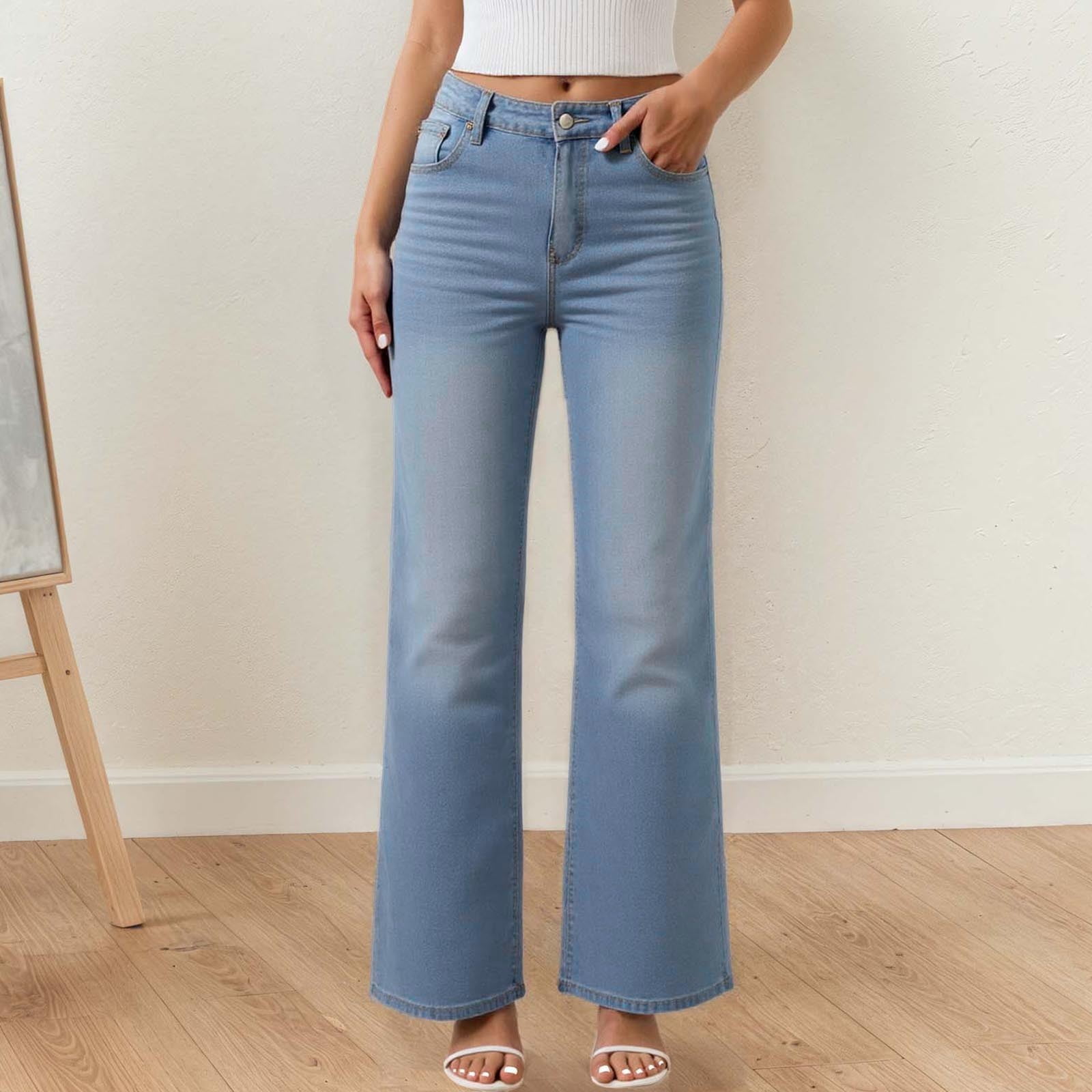 BAODANN Women's Jeans High Waist Wide Leg Jeans Wide Leg Jeans Casual ...