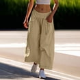 thumbnail image 1 of BAODANN Women's Loose Wide Leg Track Pants Drawstring Pockets Elastic Waist Capri Hiking Pants Rompers for Women Long Pant Casual Women Casual Pants Petite Pants for Women High Waist Womens Pants, 1 of 4