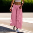 thumbnail image 1 of BAODANN Women's Loose Wide Leg Track Pants Drawstring Pockets Elastic Waist Capri Hiking Pants Rompers for Women Long Pant Casual Women Casual Pants Petite Pants for Women High Waist Womens Pants, 1 of 4