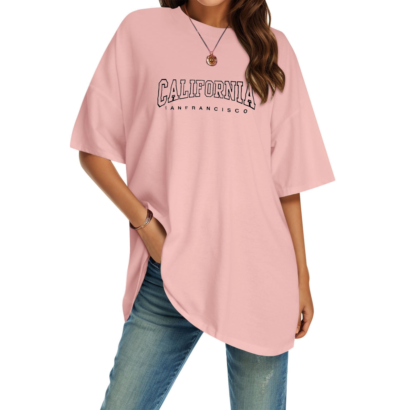 BAODANN Women's Oversized T Shirts V Neck Striped Tees Summer Half — free download