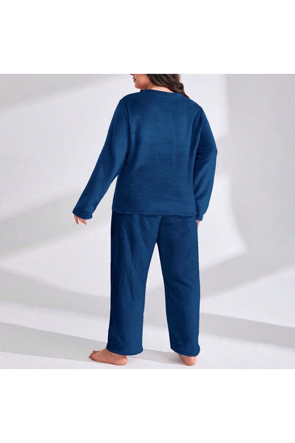 Women's Plus Size Flannel Pajama Set Thickened Warm Coral Pajamas Satin Pants Set Outfit for Women Women Pajama Pants Fuzzy Real Silk Sleepwear Flannel Pajamas Women Petite Size