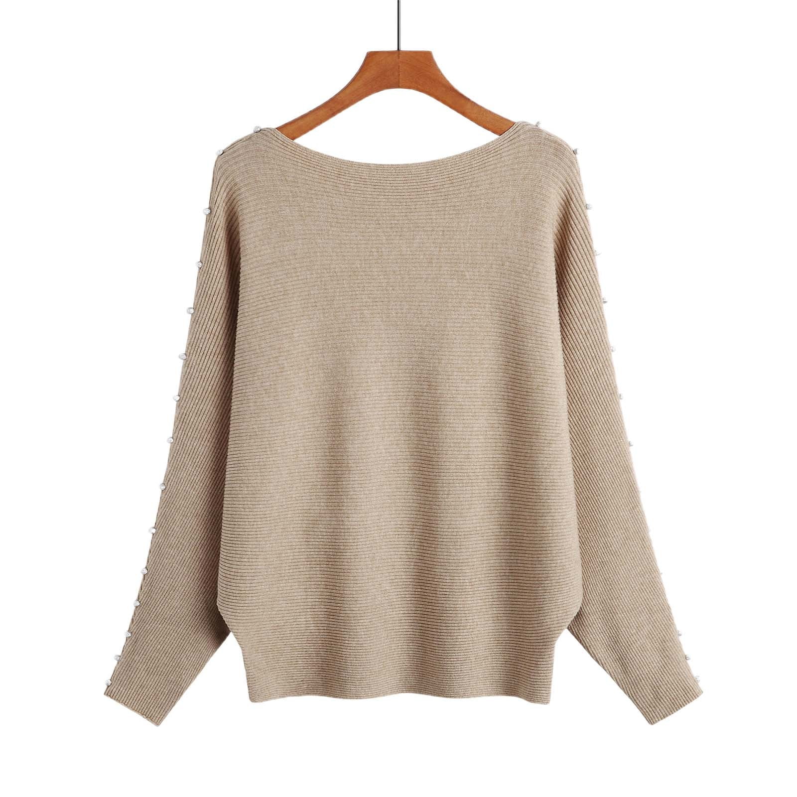 Moxidress Off Shoulder Batwing Long Sleeve Sweater