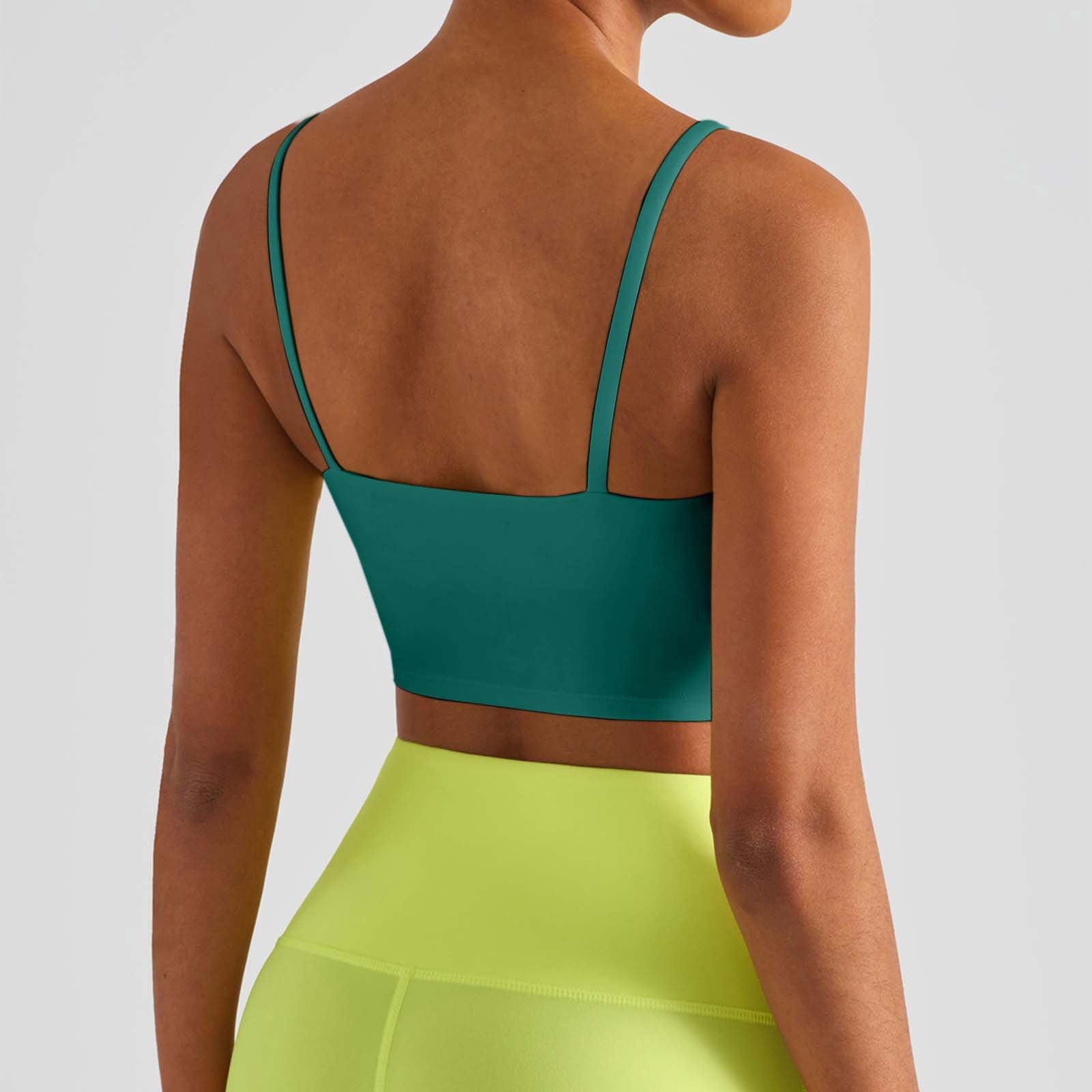 BAODANN Women's Slim Fit Yoga Top with Straps Sports Bra with Chest ...
