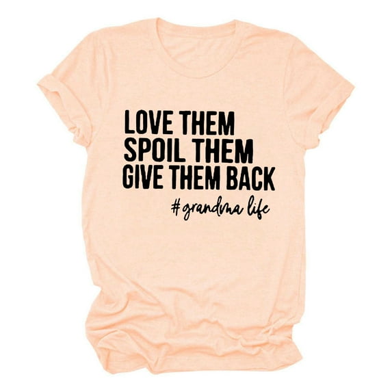 BAODANN Women's Solid Color Casual Fashion Letter Printed Round Neck Athletic Shirts Women Loose Fit Striped Womens Shirt Womens Tee Shirts Short Sleeve Sleeve Shirt Long Sleeve Plain Shirt Women