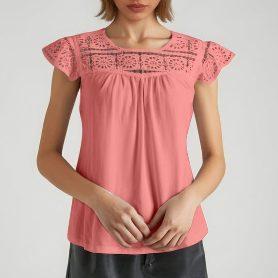 BAODANN Women's Solid Color Fashion Shirt Women's Round Neck Short Sleeved Shirt Short Sleeve Women 100 Polyester Shirts Women Woman T Shirt Short Sleeve Loose Fit Womens Top Shirt Women Cold Gear