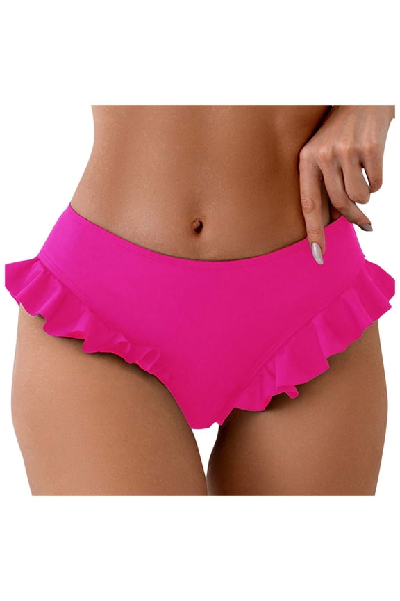 Women's Summer Fashion Ruffle Edge Glare Swimming Trunks Female Conservative Triangle Swim Trunks Surf Pants Mens Short Swim Trunks Juniors Beach Cover Ups Boy Short Bikini Girls Swim Pants