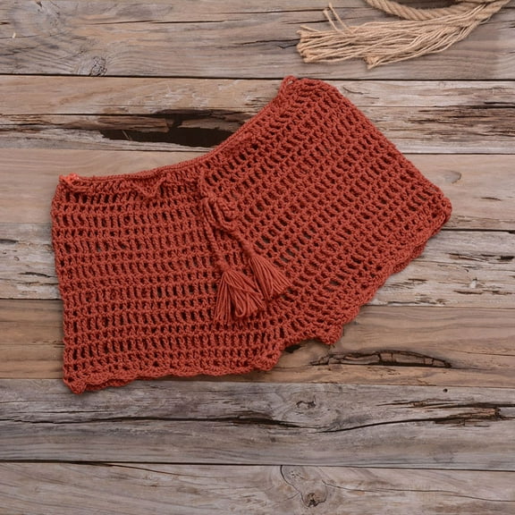 BAODANN Women's Summer Solid Color Handwoven Beach Swimming Pants Stretchable Strap Hollow Womens Long Swim Shorts Swimming Leggings Womens Swimwear Bottoms Bikini Cover up Pants Board Shorts Women's