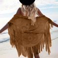 thumbnail image 1 of BAODANN Women's Top Tassel Cape Vintage Suede Bucket Knit Blanket Scarf Women Travel Clothes for Summer Women's Scarves Wraps Dress Shawl Formal Summer Shawl, 1 of 3