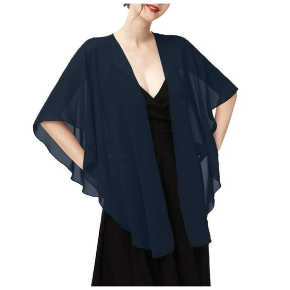 BAODANN Womens Chiffon Shawls And Wraps Wedding Party Sheer Shawl Scarf For Evening Stole Vintage Lightweight Summer Scarf Women's Coat Wrap Shawl for Women plus Size for Older Woman Shawl