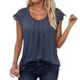 thumbnail image 1 of BAODANN Womens Lace Tops Pleated Short Sleeve Shirts Summer Business Casual Dressy Blouses Womens Shirts Large Short Sleeve Athletic Shirt Women Short Pack Tech Short for Women Long Sleeve, 1 of 5