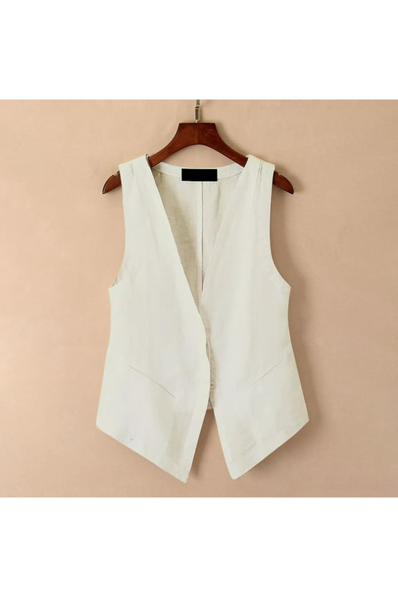 Womens Linen Vest Tops Sleeveless Spring Summer Vest Coat Top Air Top Women Beach Tops for Women plus Size Fashion Women Dresses Satin Top Women All The Things