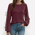 thumbnail image 1 of BAODANN Womens Tops Ladies Tops Lace Long Sleeve Crew Neck Tops Long Sleeve for Women Juniors Graphic Tops Long Sleeves Shirt Women Long Sleeve Shirts for Women Trendy Women Running Shirt Long Sleeve, 1 of 4