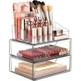 thumbnail image 1 of BAODELI 3 Tier Clear Makeup Organizer with Drawer, Cosmetic Storage for Dresser Countertop and Bathroom Vanity, Beauty Holder for Lipstick Brush Skincare, 1 of 7