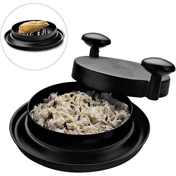BAODELI Chicken crusher, a 10-inch /25-cm shredder instead of a bear claw meat crusher, with a handle and a non-slip base, suitable for beef, pork, chicken and other meat products (black).