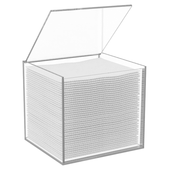 BAODELI Clear Acrylic Box for Clean Towels XL (NOT Included), Container For 50 Disposable Clean Towels XL, Face Towelettes Bathroom Counter Storage, Stone Bin for Cleansing Facial Dry Wipes
