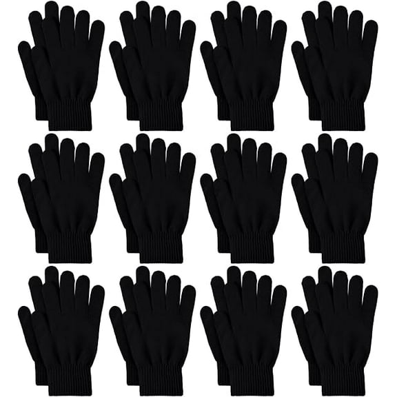BAODELI Work Gloves - 12 Pcs, X-Large - Heavy Duty Cotton Jersey, Knit Wrist, Versatile Work Gloves for Various Tasks(Black)
