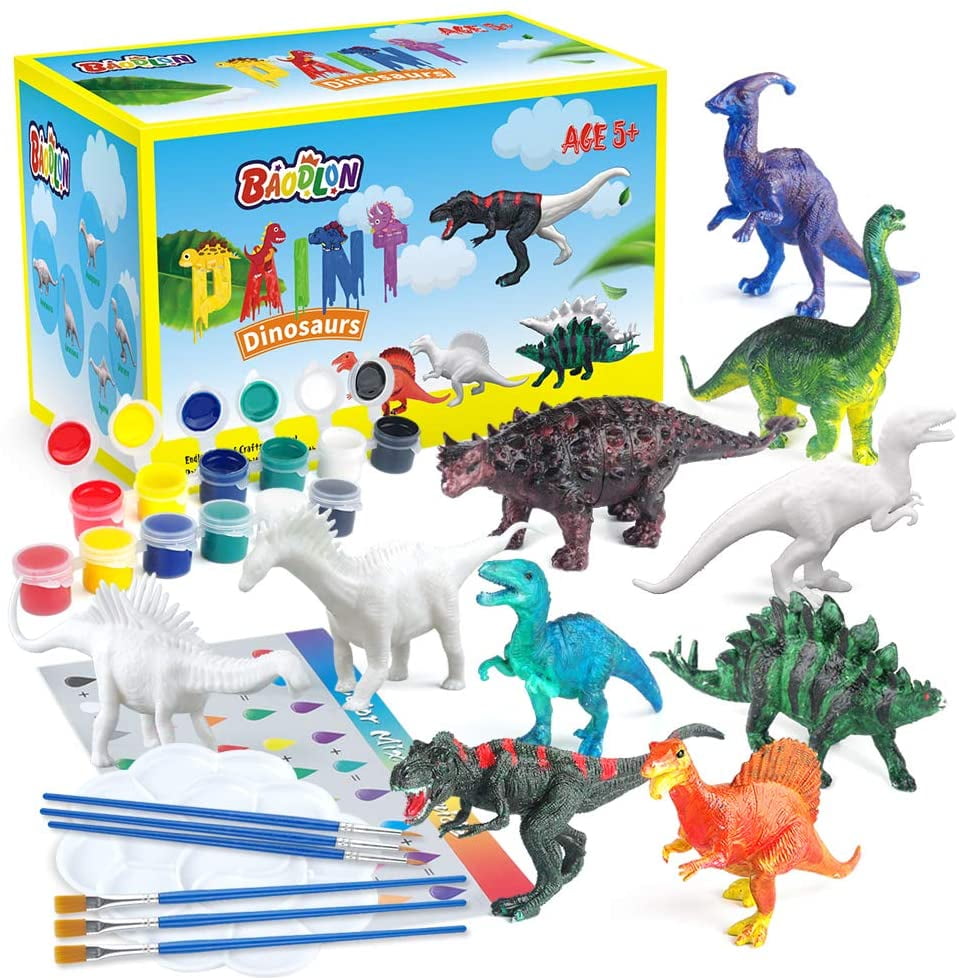 homicozy Art Supplies for Kids Ages 4-12,Dinosaur Drawing Sets Art  Case,Coloring Kits with Double Sided Trifold Easel,Crayon,Colored