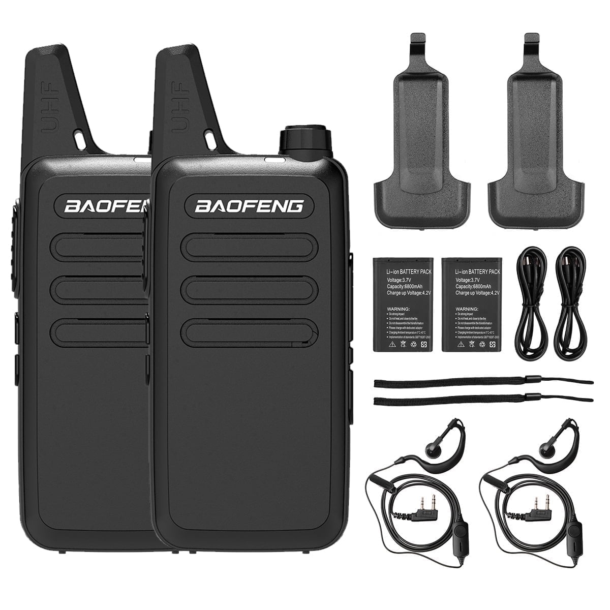 BAOFENG BF-888S Upgraded Walkie Talkies T20 Long Range Walkie Talkie for Adults with Earpiece Mic Rechargeable 2-Way Radios Handheld Two-Way Radios Transceiver Kids with USB Charger for Camping 2pc