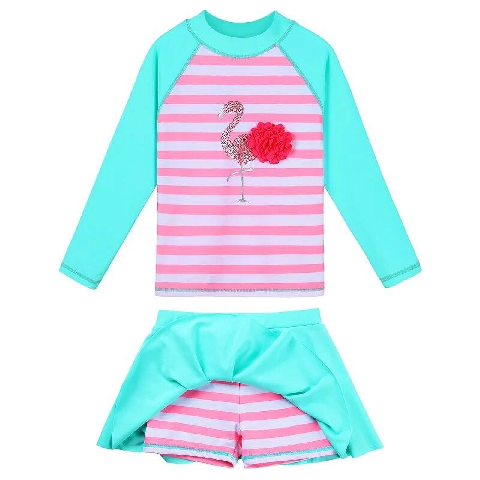 BAOHULU Girl's TwoPiece Long Sleeve Swimsuits UPF 50+ UV Sun