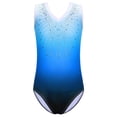 thumbnail image 1 of BAOHULU Girls Diamond Gymnastics Leotard Sleeveless Gradient Blue Ballet Dancewear, 1 of 5