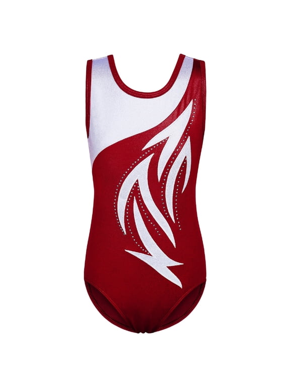Girls Gymnastics Leotard Embroidery Dance Clothes Kids Sleeveless Activewear