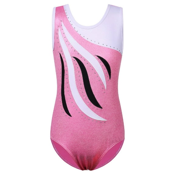 BAOHULU Girls Gymnastics Leotard Embroidery Pink Ballet Dancewear