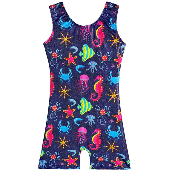 BAOHULU Girls Gymnastics Leotards Toddler Unitard Kids Short Tank Biketard Dance Clothes