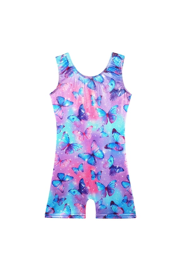 Girls Gymnastics Leotards Toddler Unitard Kids Short Tank Biketard Dance Clothes